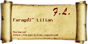 Faragó Lilian névjegykártya